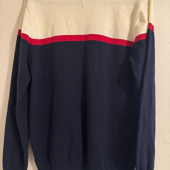 Tommy Hilfiger Men’s Sweater Size Small Navy Red White Crewneck Pullover Pre-Own - Picture 3 of 3